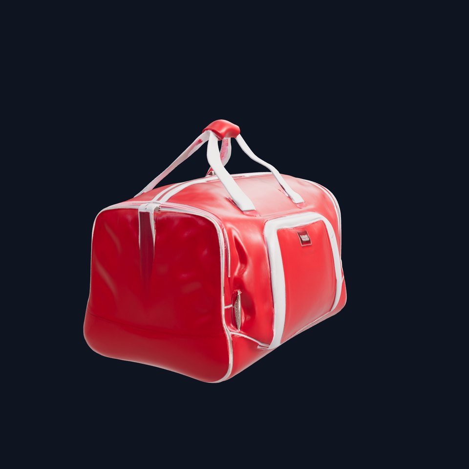Red Sport Duffel Bag Model Pack with PBR Textures